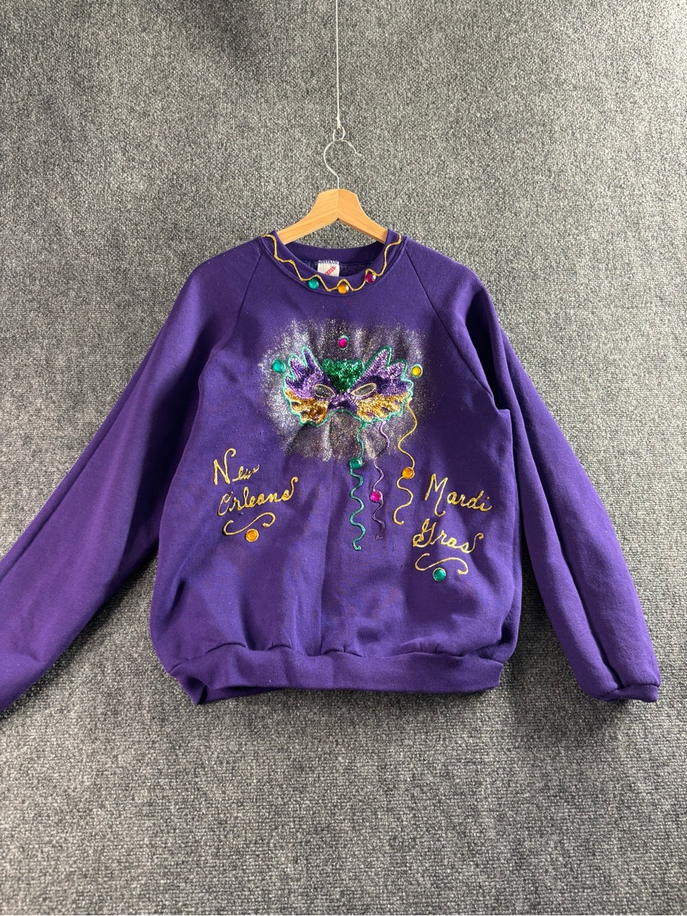 Jerzees Purple Sweatshirt with Gem Accents